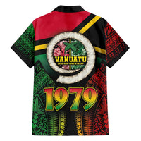 Vanuatu Constitution Day Family Matching Summer Maxi Dress and Hawaiian Shirt Polynesian Tattoo and Pig Tusk Since 1979 LT03 - Polynesian Pride