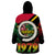 Vanuatu Constitution Day Wearable Blanket Hoodie Polynesian Tattoo and Pig Tusk Since 1979