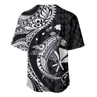 Aloha Hawaii Hammerhead Shark Baseball Jersey Black Kakau and Polynesian Tattoo LT03