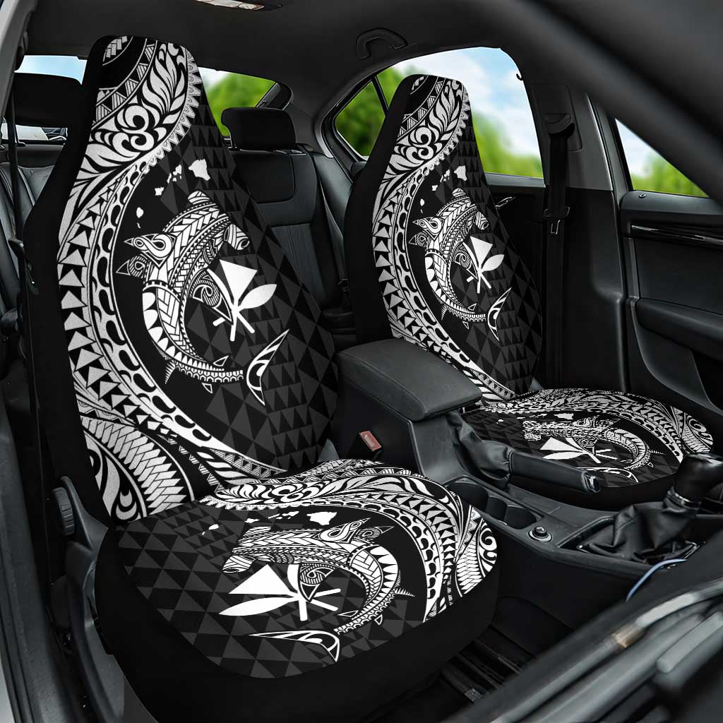 Aloha Hawaii Hammerhead Shark Car Seat Cover Black Kakau and Polynesian Tattoo LT03