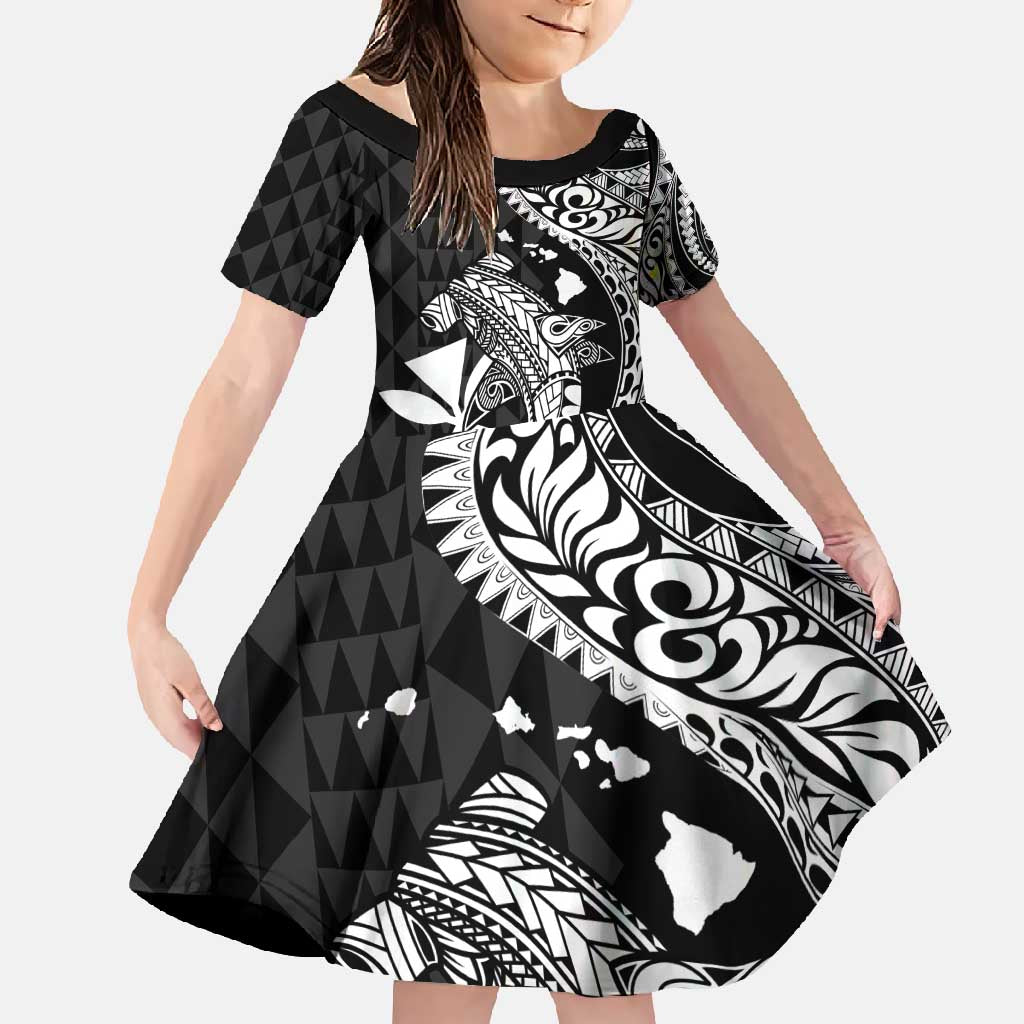 Aloha Hawaii Hammerhead Shark Family Matching Tank Maxi Dress and Hawaiian Shirt Black Kakau and Polynesian Tattoo LT03