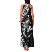 Aloha Hawaii Hammerhead Shark Family Matching Tank Maxi Dress and Hawaiian Shirt Black Kakau and Polynesian Tattoo LT03