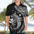 Aloha Hawaii Hammerhead Shark Hawaiian Shirt Black Kakau and Polynesian Tattoo LT03