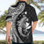 Aloha Hawaii Hammerhead Shark Hawaiian Shirt Black Kakau and Polynesian Tattoo LT03