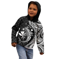Aloha Hawaii Hammerhead Shark Kid Hoodie Black Kakau and Polynesian Tattoo LT03