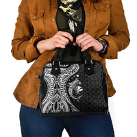 Aloha Hawaii Hammerhead Shark Shoulder Handbag Black Kakau and Polynesian Tattoo LT03