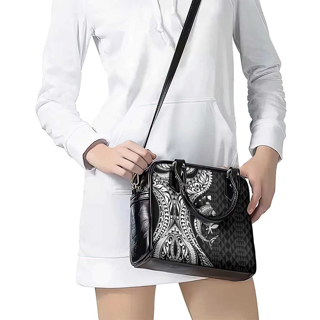 Aloha Hawaii Hammerhead Shark Shoulder Handbag Black Kakau and Polynesian Tattoo LT03