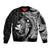 Aloha Hawaii Hammerhead Shark Sleeve Zip Bomber Jacket Black Kakau and Polynesian Tattoo LT03