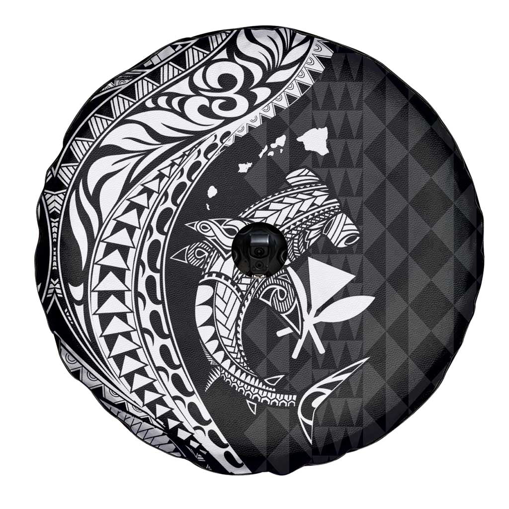 Aloha Hawaii Hammerhead Shark Spare Tire Cover Black Kakau and Polynesian Tattoo LT03