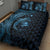 Aloha Hawaii Hammerhead Shark Quilt Bed Set Blue Kakau and Polynesian Tattoo LT03