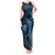 Aloha Hawaii Hammerhead Shark Tank Maxi Dress Blue Kakau and Polynesian Tattoo LT03