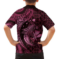 Aloha Hawaii Hammerhead Shark Family Matching Puletasi and Hawaiian Shirt Pink Kakau and Polynesian Tattoo LT03 - Polynesian Pride