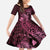 Aloha Hawaii Hammerhead Shark Kid Short Sleeve Dress Pink Kakau and Polynesian Tattoo LT03