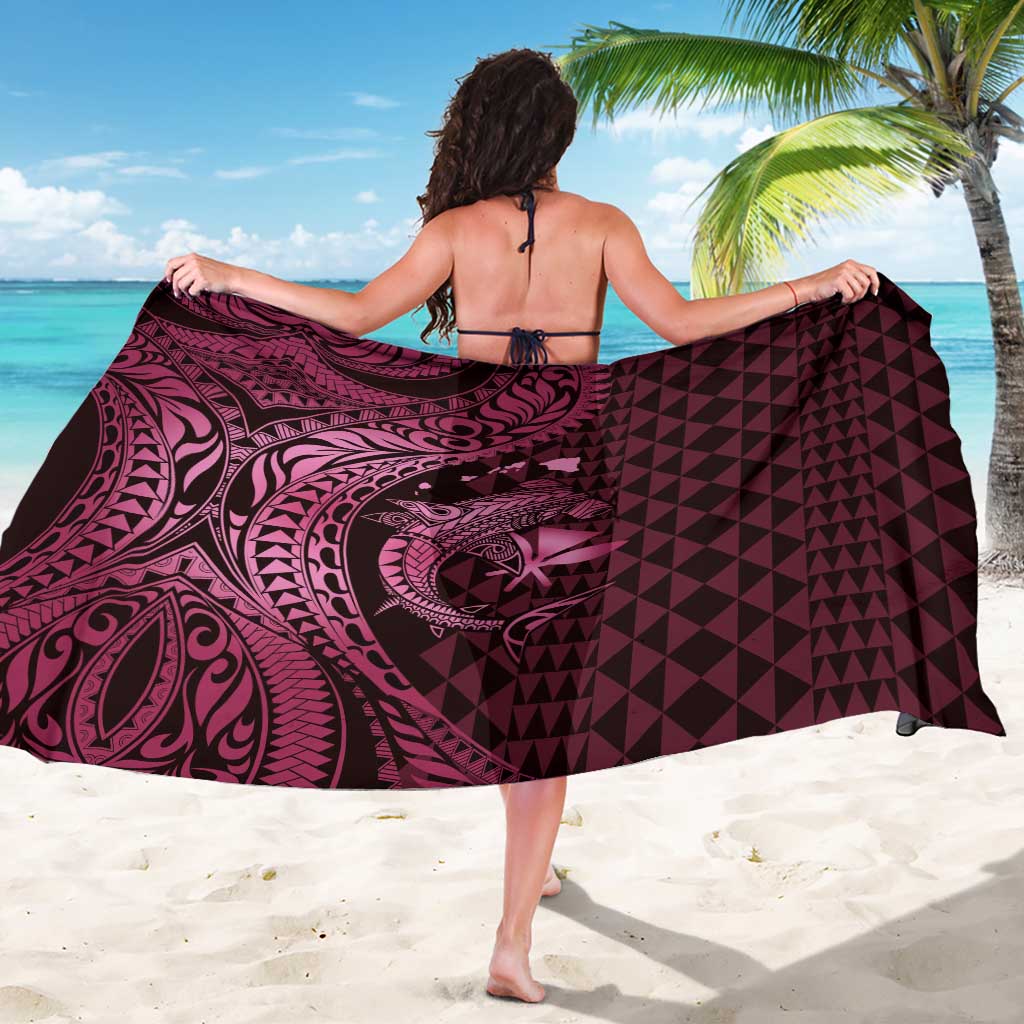 Aloha Hawaii Hammerhead Shark Sarong Pink Kakau and Polynesian Tattoo LT03