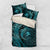 Aloha Hawaii Hammerhead Shark Bedding Set Turquoise Kakau and Polynesian Tattoo LT03