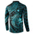 Aloha Hawaii Hammerhead Shark Button Sweatshirt Turquoise Kakau and Polynesian Tattoo LT03