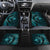 Aloha Hawaii Hammerhead Shark Car Mats Turquoise Kakau and Polynesian Tattoo LT03