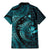 Aloha Hawaii Hammerhead Shark Family Matching Mermaid Dress and Hawaiian Shirt Turquoise Kakau and Polynesian Tattoo LT03