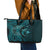 Aloha Hawaii Hammerhead Shark Leather Tote Bag Turquoise Kakau and Polynesian Tattoo LT03