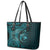 Aloha Hawaii Hammerhead Shark Leather Tote Bag Turquoise Kakau and Polynesian Tattoo LT03