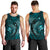 Aloha Hawaii Hammerhead Shark Men Tank Top Turquoise Kakau and Polynesian Tattoo LT03
