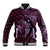 Aloha Hawaii Hammerhead Shark Baseball Jacket Purple Kakau and Polynesian Tattoo LT03