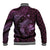 Aloha Hawaii Hammerhead Shark Baseball Jacket Purple Kakau and Polynesian Tattoo LT03