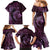 Aloha Hawaii Hammerhead Shark Family Matching Mermaid Dress and Hawaiian Shirt Purple Kakau and Polynesian Tattoo LT03