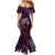 Aloha Hawaii Hammerhead Shark Family Matching Mermaid Dress and Hawaiian Shirt Purple Kakau and Polynesian Tattoo LT03