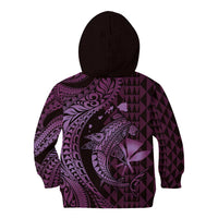 Aloha Hawaii Hammerhead Shark Kid Hoodie Purple Kakau and Polynesian Tattoo LT03