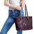 Aloha Hawaii Hammerhead Shark Leather Tote Bag Purple Kakau and Polynesian Tattoo LT03