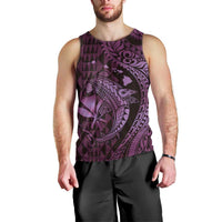 Aloha Hawaii Hammerhead Shark Men Tank Top Purple Kakau and Polynesian Tattoo LT03