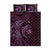 Aloha Hawaii Hammerhead Shark Quilt Bed Set Purple Kakau and Polynesian Tattoo LT03