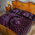 Aloha Hawaii Hammerhead Shark Quilt Bed Set Purple Kakau and Polynesian Tattoo LT03