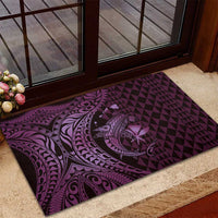 Aloha Hawaii Hammerhead Shark Rubber Doormat Purple Kakau and Polynesian Tattoo LT03