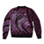 Aloha Hawaii Hammerhead Shark Sleeve Zip Bomber Jacket Purple Kakau and Polynesian Tattoo LT03