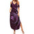 Aloha Hawaii Hammerhead Shark Summer Maxi Dress Purple Kakau and Polynesian Tattoo LT03