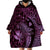 Aloha Hawaii Hammerhead Shark Wearable Blanket Hoodie Purple Kakau and Polynesian Tattoo LT03