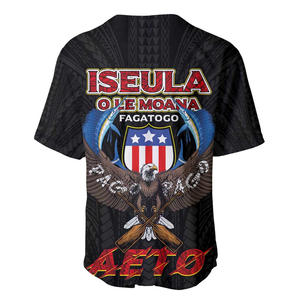 American Samoa Fautasi Baseball Jersey Pago Pago Aeto and Iseula o le Moana of Fagatogo Black Color - Polynesian Pride