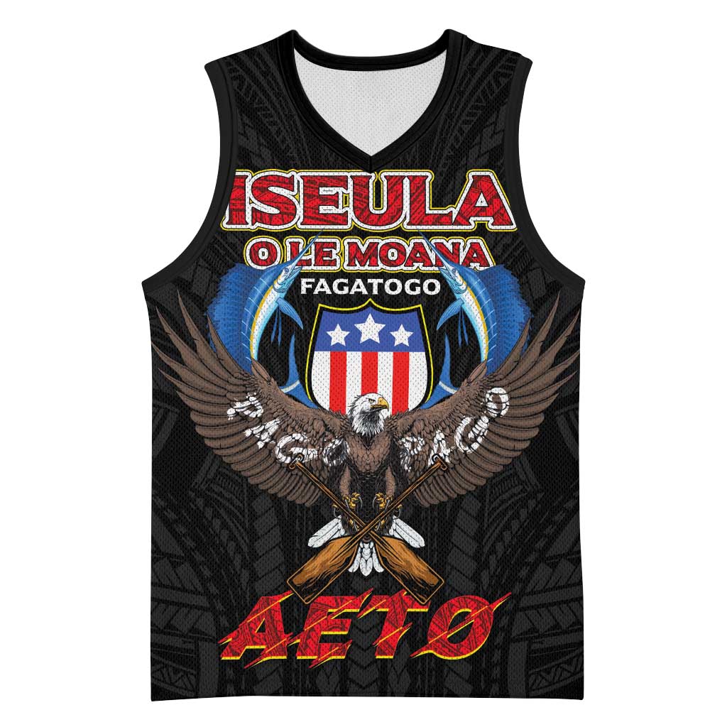 American Samoa Fautasi Basketball Jersey Pago Pago Aeto and Iseula o le Moana of Fagatogo Black Color - Polynesian Pride