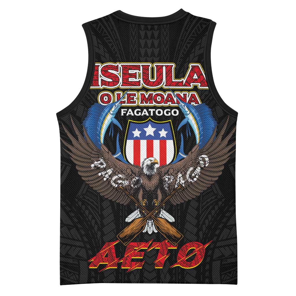 American Samoa Fautasi Basketball Jersey Pago Pago Aeto and Iseula o le Moana of Fagatogo Black Color - Polynesian Pride