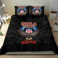 American Samoa Fautasi Bedding Set Pago Pago Aeto and Iseula o le Moana of Fagatogo Black Color - Polynesian Pride