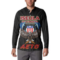American Samoa Fautasi Button Sweatshirt Pago Pago Aeto and Iseula o le Moana of Fagatogo Black Color - Polynesian Pride