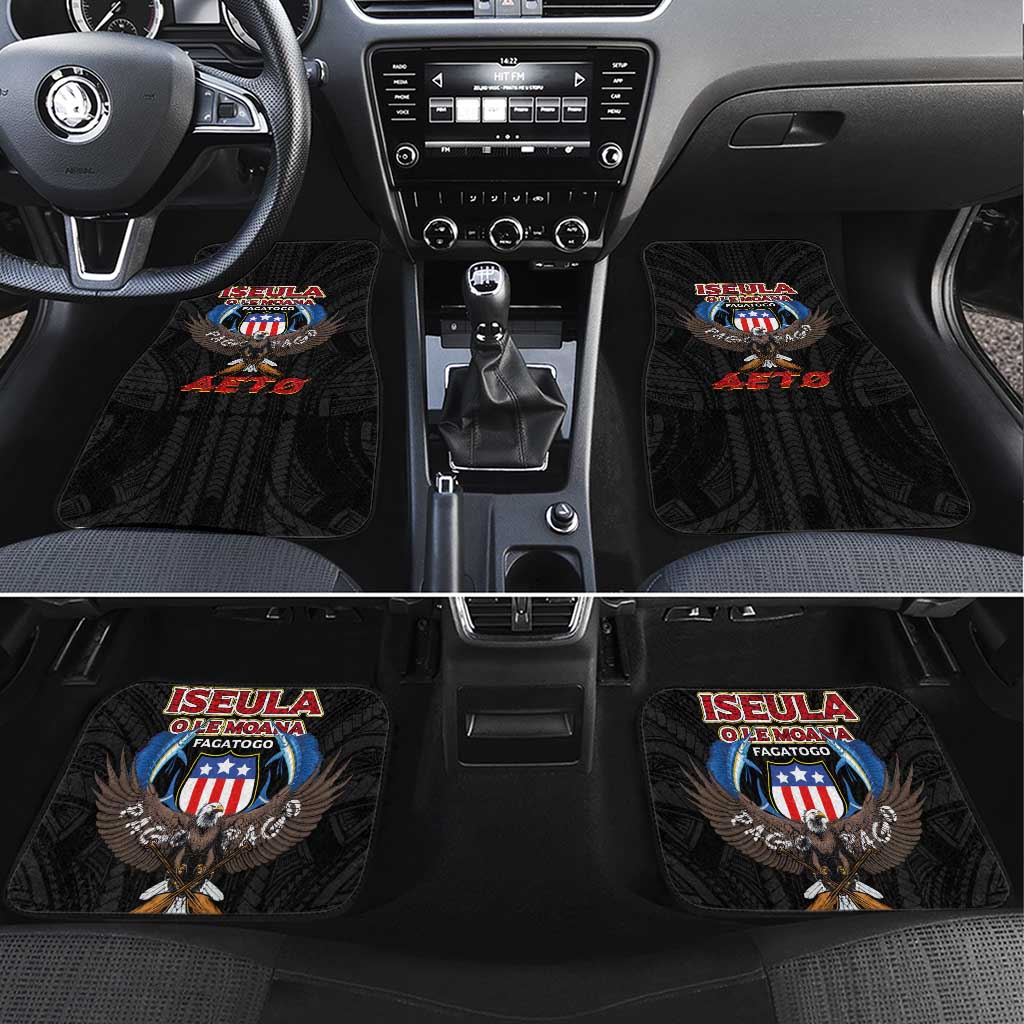 American Samoa Fautasi Car Mats Pago Pago Aeto and Iseula o le Moana of Fagatogo Black Color - Polynesian Pride