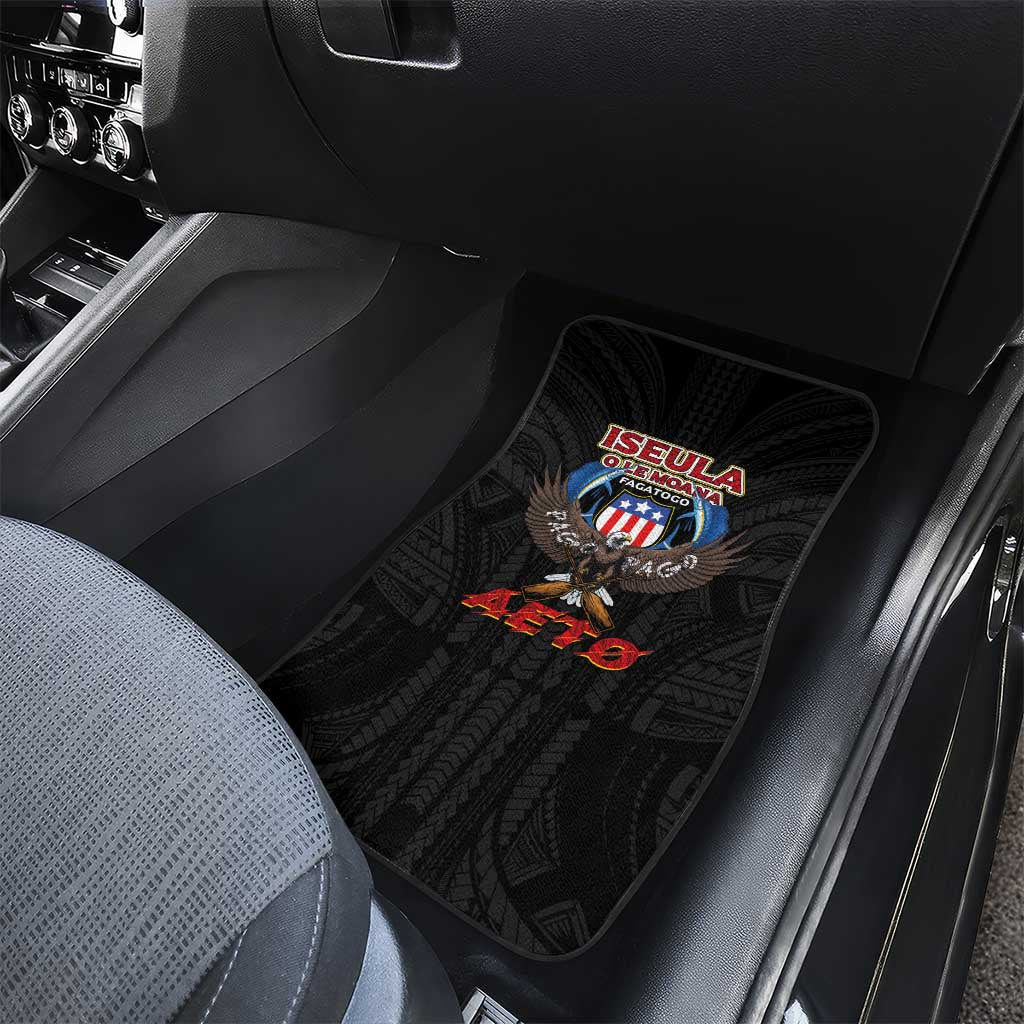 American Samoa Fautasi Car Mats Pago Pago Aeto and Iseula o le Moana of Fagatogo Black Color - Polynesian Pride