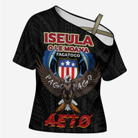 American Samoa Fautasi Cross Shoulder Shirt Pago Pago Aeto and Iseula o le Moana of Fagatogo Black Color - Polynesian Pride