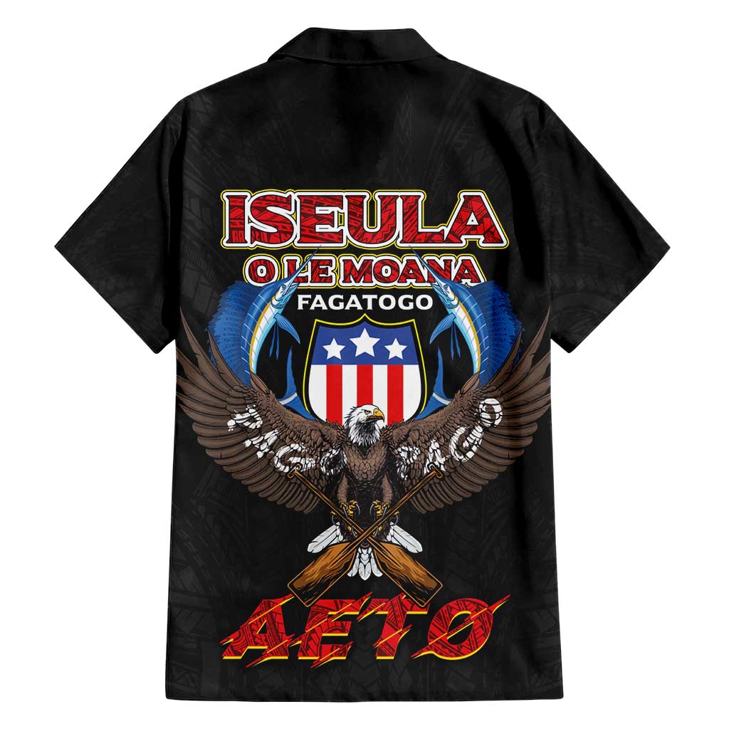 American Samoa Fautasi Hawaiian Shirt Pago Pago Aeto and Iseula o le Moana of Fagatogo Black Color - Polynesian Pride
