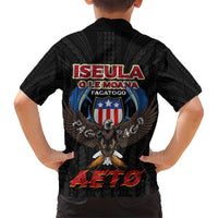 American Samoa Fautasi Kid Hawaiian Shirt Pago Pago Aeto and Iseula o le Moana of Fagatogo Black Color - Polynesian Pride