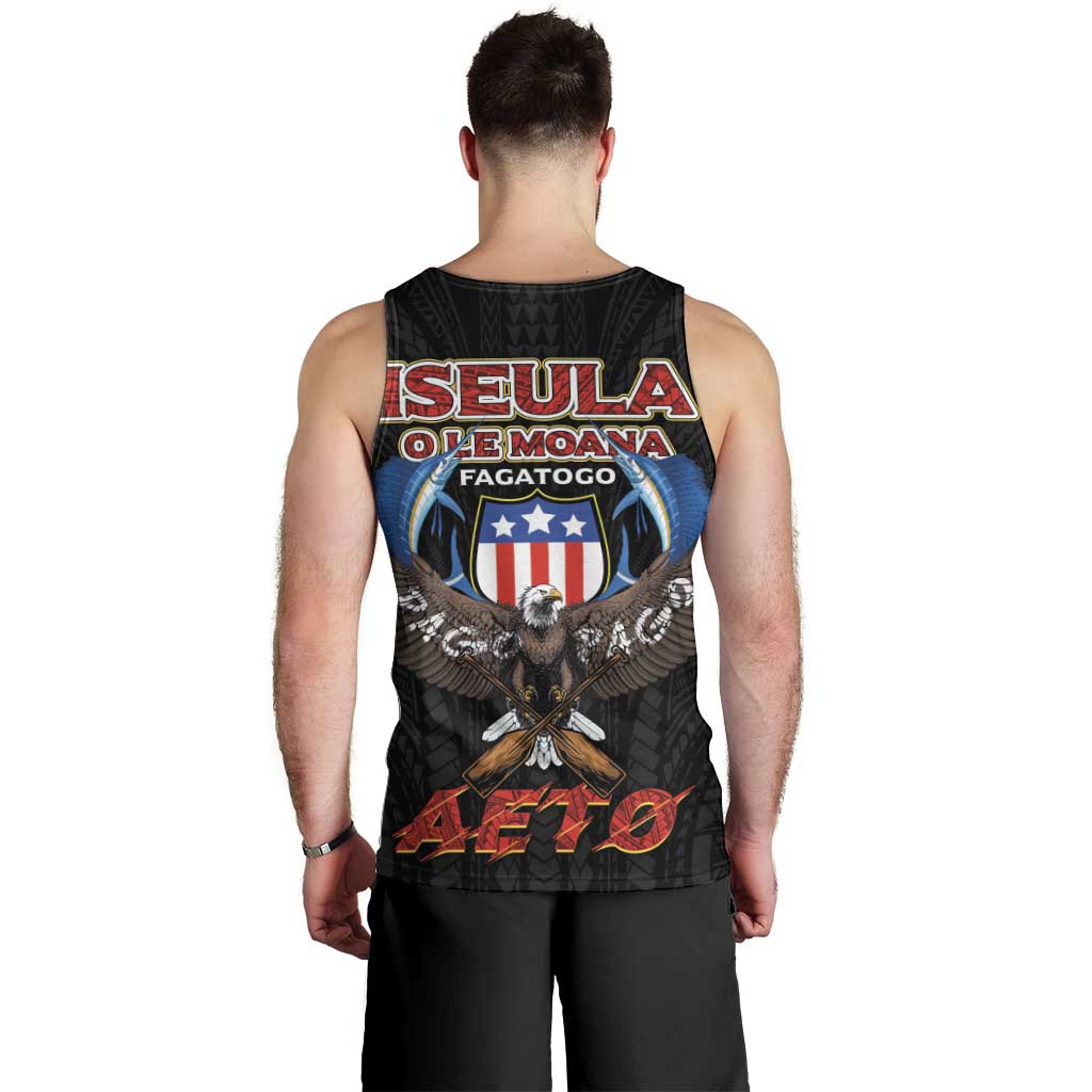 American Samoa Fautasi Men Tank Top Pago Pago Aeto and Iseula o le Moana of Fagatogo Black Color - Polynesian Pride