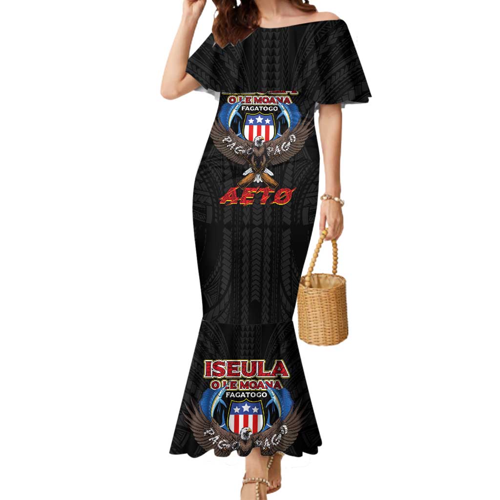 American Samoa Fautasi Mermaid Dress Pago Pago Aeto and Iseula o le Moana of Fagatogo Black Color - Polynesian Pride